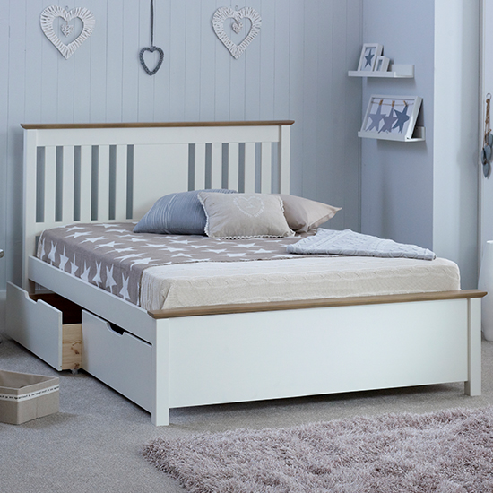 Chester Wooden Double Bed In White_7