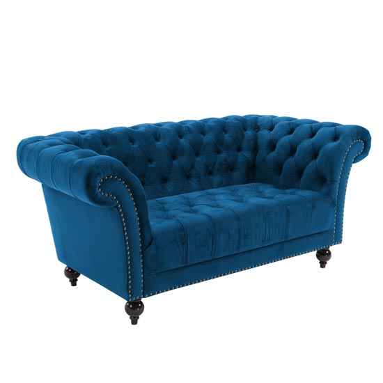 Chester Fabric 2 Seater Sofa In Midnight Blue_3