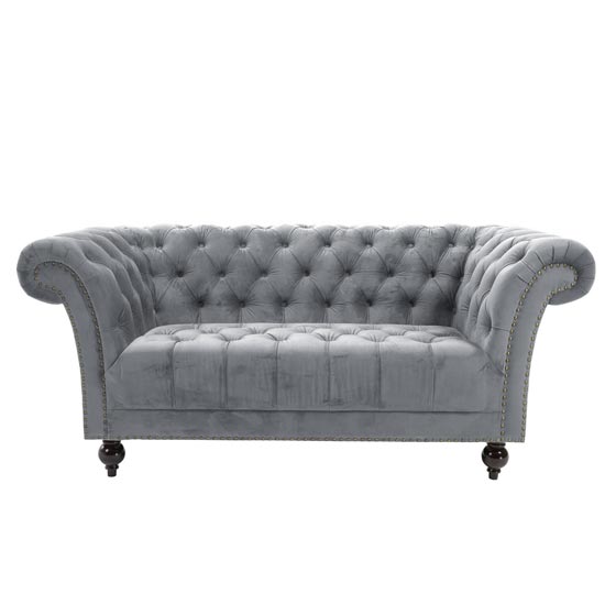 Chester Fabric 2 Seater Sofa In Midnight Grey_2