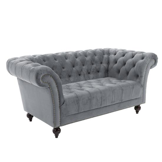 Chester Fabric 2 Seater Sofa In Midnight Grey_3