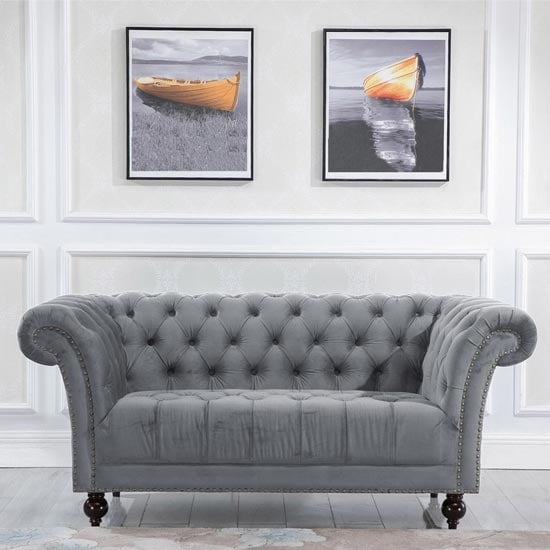 Read more about Chester fabric 2 seater sofa in midnight grey