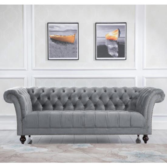 Read more about Chester fabric 3 seater sofa in midnight grey