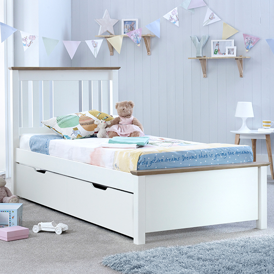 Chester Wooden Single Bed In White_5