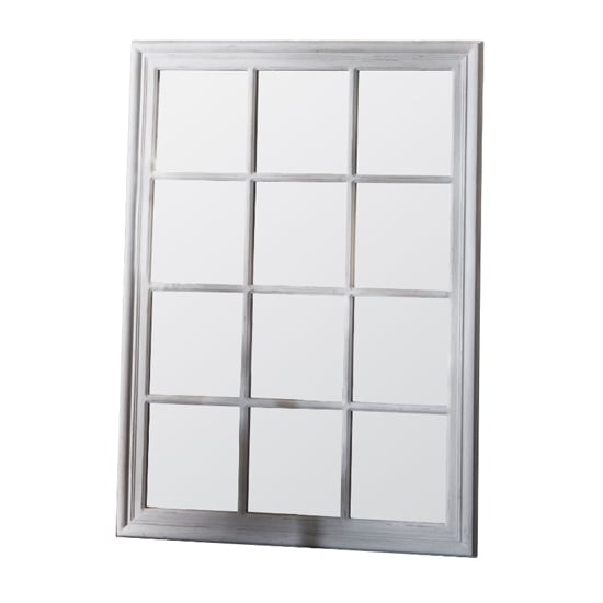 Read more about Chester window design wall mirror in antique white