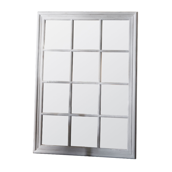 Window Merror Design Chester Window Design Wall Mirror In Antique White | Furniture in Fashion