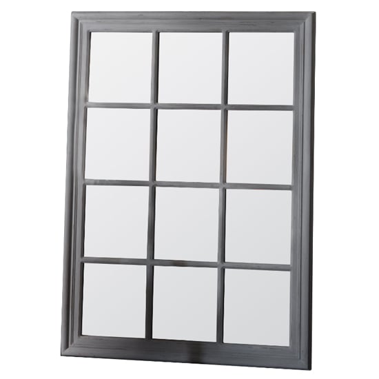 Photo of Chester window design wall mirror in distressed grey