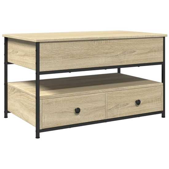 Chester Wooden Coffee Table Large With 2 Drawers In Sonoma Oak