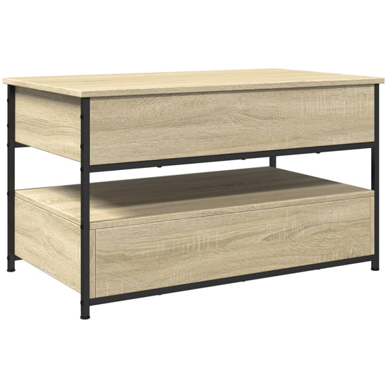 Chester Wooden Coffee Table Large With 2 Drawers In Sonoma Oak
