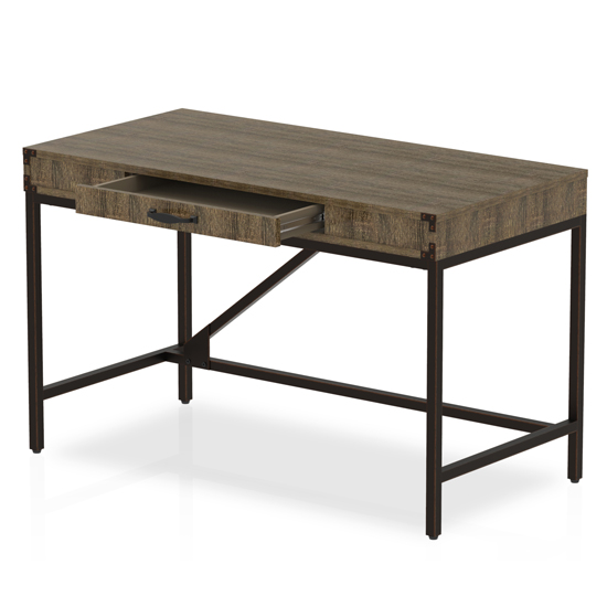 Chester Wooden Computer Desk In Dark Grey Oak