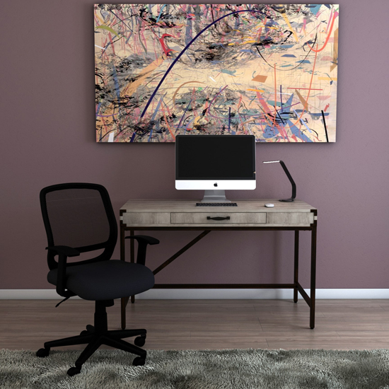 Chester Wooden Computer Desk In Dark Grey Oak