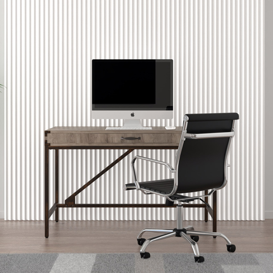 Chester Wooden Computer Desk In Dark Grey Oak