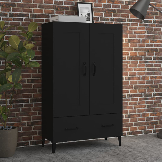 Chester Wooden Sideboard With 2 Doors 1 Drawer In Black Furniture in