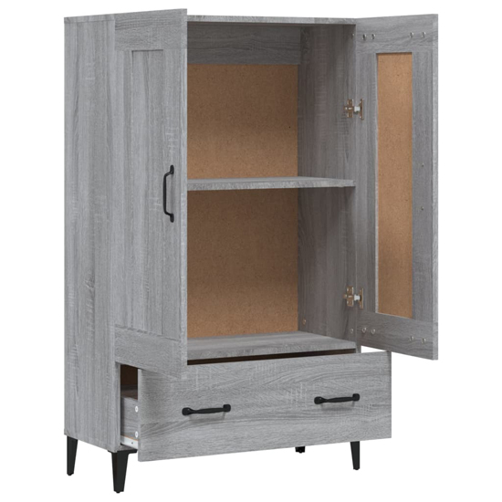 Chester Wooden Sideboard With 2 Doors 1 Drawer In Grey Oak