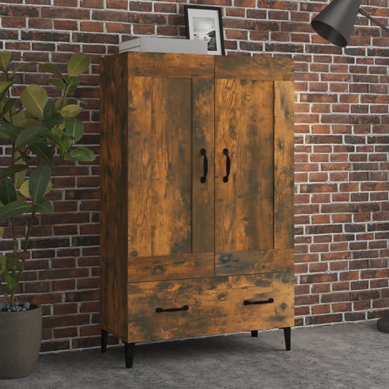 Photo of Chester wooden sideboard with 2 doors 1 drawer in smoked oak