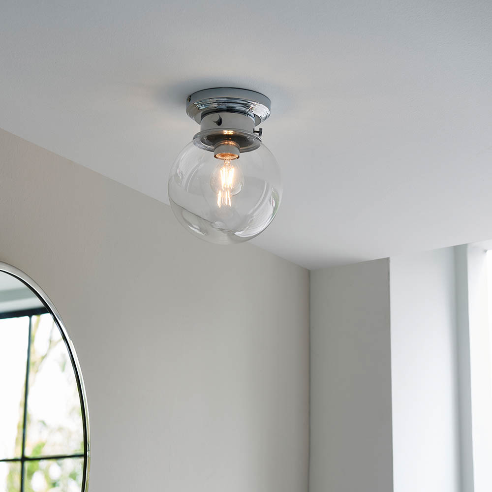 Read more about Cheswick clear glass shade bathroom flush light in chrome