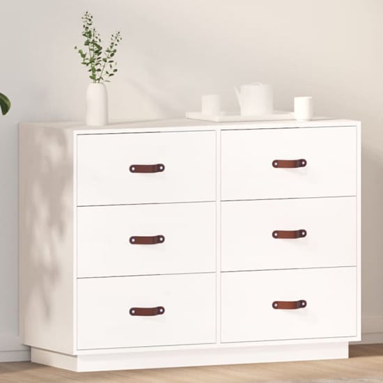 Read more about Cheta pinewood chest of 6 drawers in white