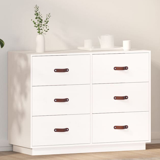 Read more about Cheta pinewood chest of 6 drawers in white