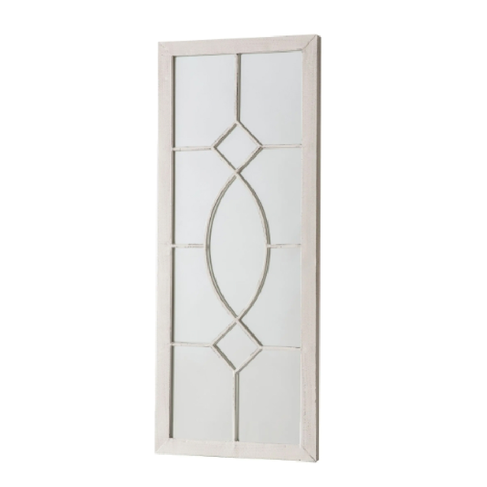 Chetham Window Design Wall Mirror In White Frame