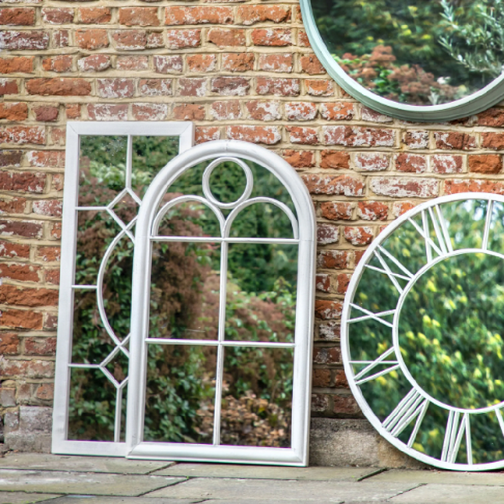 Chetham Window Design Wall Mirror In White Frame