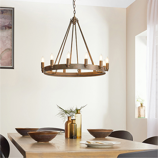 Chevalier 12 Lights Ceiling Pendant Light In Aged Metal Paint