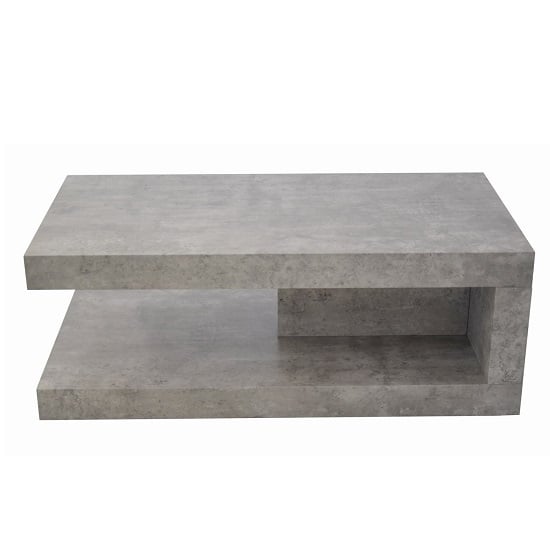 View Chevron wooden coffee table rectangular in light concrete