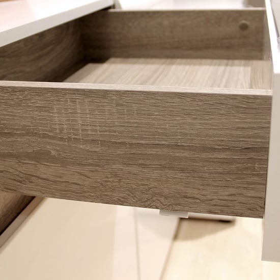 Cheya High Gloss Bedside Cabinet In White Truffle Oak