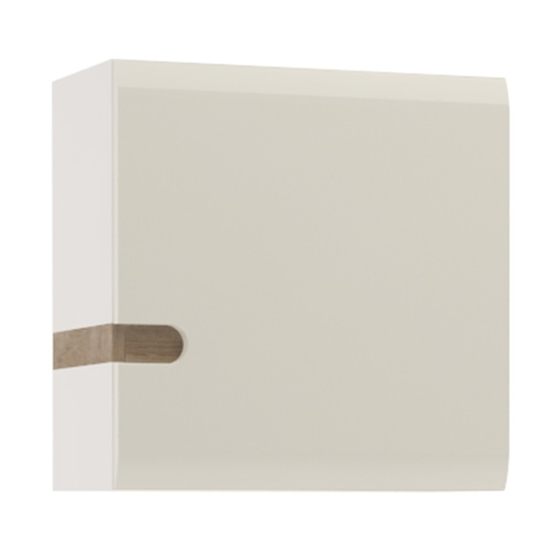 Cheya High Gloss 1 Door Wall Storage Cabinet In White And Oak_1