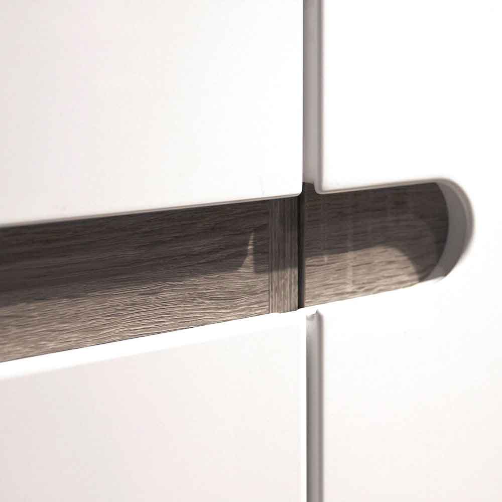Cheya High Gloss Left Handed Display Unit In White Truffle Oak