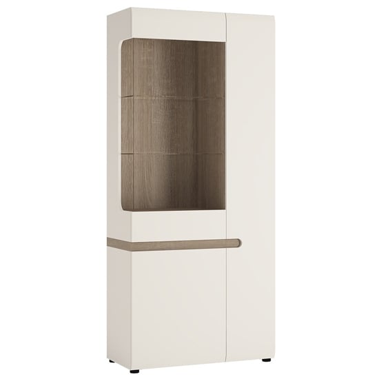 Read more about Cheya wide right handed display unit in white gloss and oak