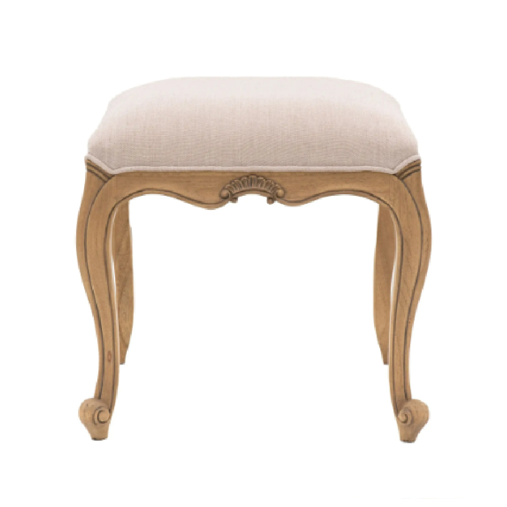 Chia Fabric Dressing Stool In Weathered