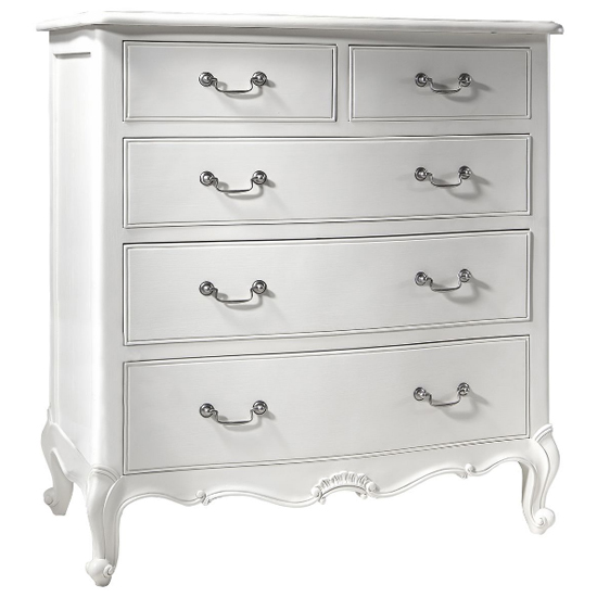 Chia Wooden Chest Of 5 Drawers In Vanilla White_2
