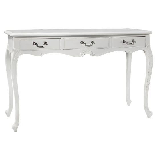 Chia Wooden Dressing Table With 3 Drawers In Vanilla White_1