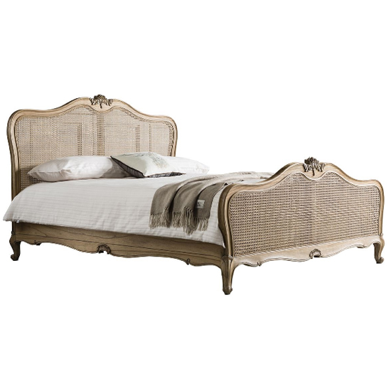Chia Wooden King Size Bed In Weathered
