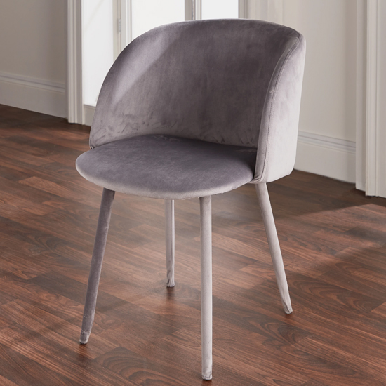 Chiba Grey Velvet Dining Chairs In A Pair_2