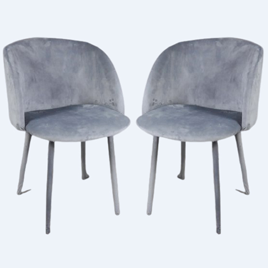 Chiba Grey Velvet Dining Chairs In A Pair | FiF