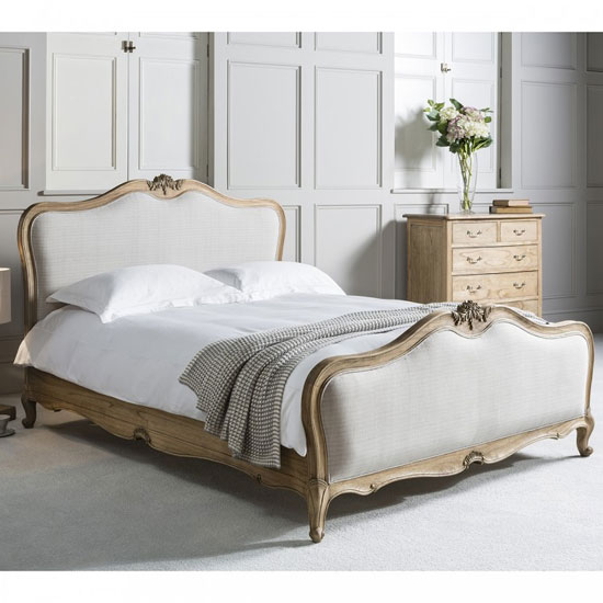 Chic Mindy Ash Wooden Super King Size Bed In Weathered