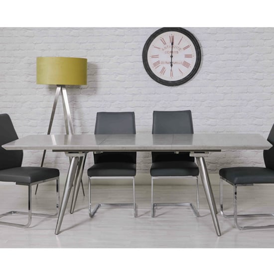 Read more about Chicago extending dining table with brushed steel legs