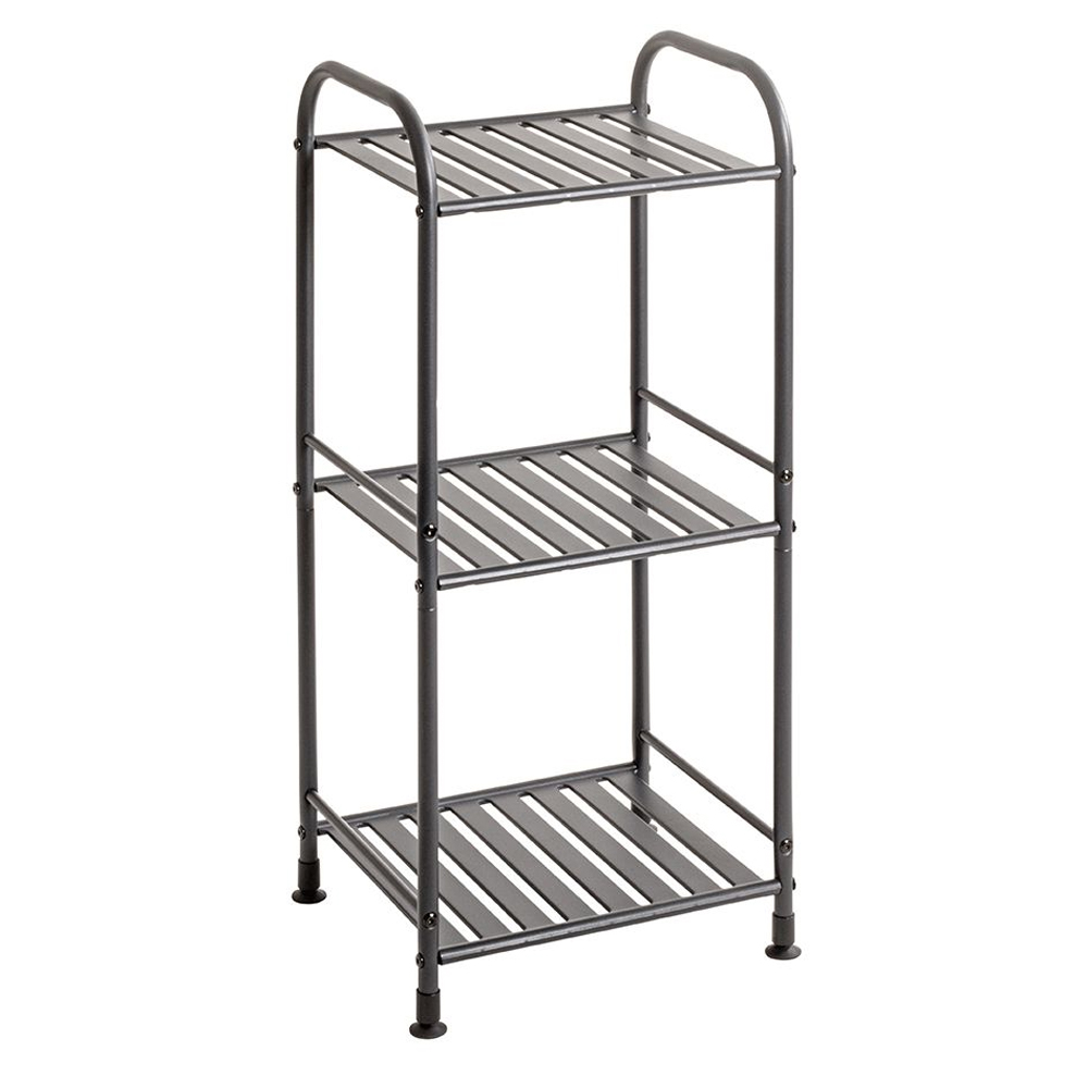 Chickasaw Metal Side Table With 3 Shelves In Anthracite