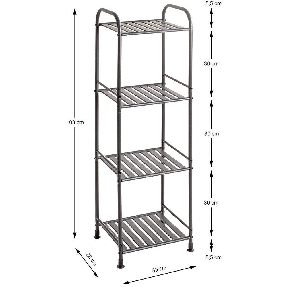 Chickasaw Metal Side Table With 4 Shelves In Anthracite