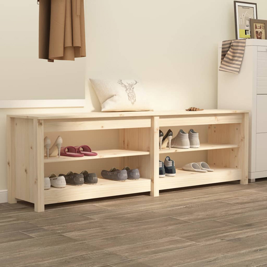 Chickasaw Pinewood Shoe Storage Bench In Natural Furniture in Fashion