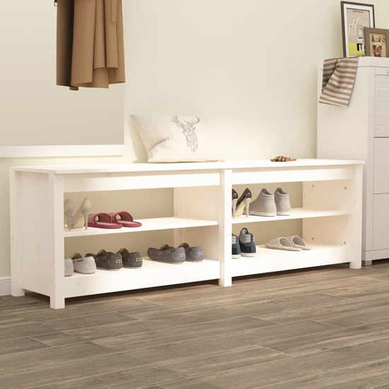 Chickasaw Pinewood Shoe Storage Bench In White Furniture in Fashion