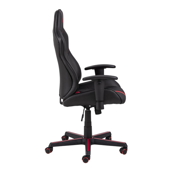 Chickasha Gaming Home And Office Chair In Black And Red_5