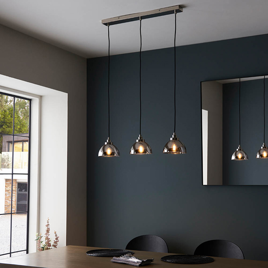 Product photograph of Chico Linear 3 Lights Ceiling Pendant Light In Bright Nickel from Furniture in Fashion
