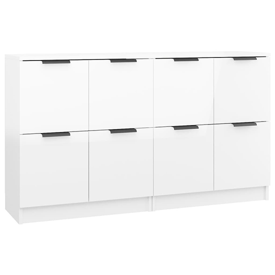 Chicory High Gloss Sideboard With 4 Doors In White_3