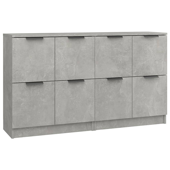 Chicory Wooden Sideboard With 4 Doors In Concrete Effect