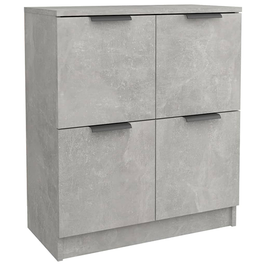 Chicory Wooden Sideboard With 4 Doors In Concrete Effect