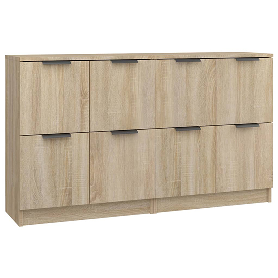 Chicory Wooden Sideboard With 4 Doors In Sonoma Oak