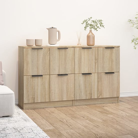 Chicory Wooden Sideboard With 4 Doors In Sonoma Oak