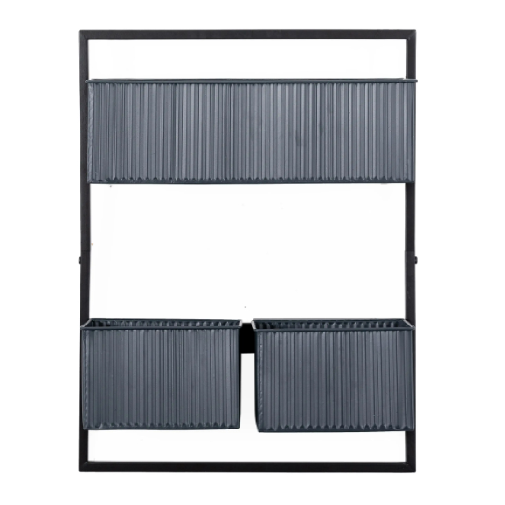 Chicoutimi Metal Greenery Wall Planter In Black