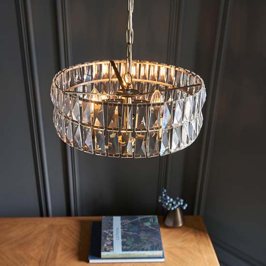 Chieti 3 Lights Ceiling Pendant Light In Antique Brass